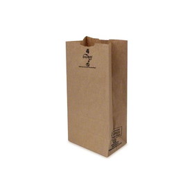 Duro Bag 18404 Dubl Life 4# - 5" x 3-1/8" x 9-3/4", 30#BW Capacity, Kraft Paper, SOS Bag Recycled (500/CS)