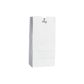 Duro Bag 51045 SOS Bag 5# - 5-1/4" x 3-7/16" x 10-15/16", 35#BW Capacity, White, Virgin Paper, (500/CS)