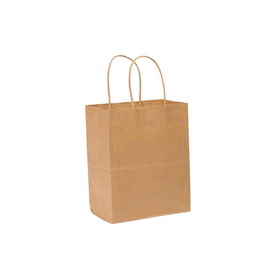 Duro Bag 87097 Dubl Life 8" x 4-1/2" x 10-1/4", 60#BW Capacity, Paper, Tempo, Shopping Bag With Paper Twist Handles, Recycled (250/CS)
