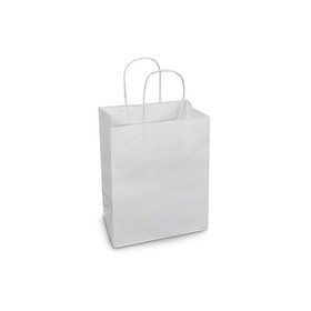 DURO BAG MFG 84598 Shopping Bag 8" x 4.5" x 10-1/4", 60#BW Capacity, White, Virgin Paper, "Tempo" Shopping Bag W/ Paper Twist Handles (250/CS)