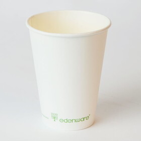 Edenware PLA12, 12oz Hot Cup, PLA-Lined Compostable, White, 20/50/CS