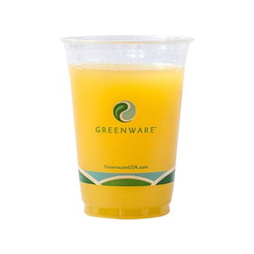 Fabri-Kal 9509104 Greenware 12/14 Oz, Biopolymer, Disposable, Recyclable, Compostable, Greenware, Cold Drink Cup (1000 per Case) -Use lid: LGC12/20, DLGC12/20