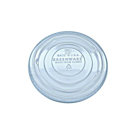 Fabri-Kal 9509111 Greenware Clear, Polylactic Acid, Recyclable, X-Slot, Lid for 12 to 20 Oz Cold Drink Cup (1000/CS)
