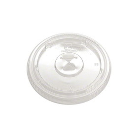 Fabri-Kal 9508079 Nexclear Drink Cup Lid Clear, Polyethylene Terephthalate, Flat, X-Slot, Lid for 16 to 24 Oz Kal-Clear (1000 per Case)