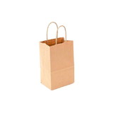 Flexo RNK-050313-PLAIN Kraft Shopping Bag w/Handle - 5 x 3 x 13 (250/cs)