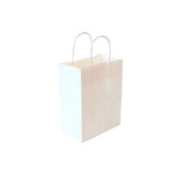 Flexo WK-100712-PLAIN Shopping Bag w/Handle - 10 x 6.75 x 12, White