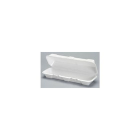 Genpak 26600-WH Carry-Out Container 13.19" x 4.5" x 3.18", White, Foamed Polystyrene, Foam Hinged, Extra Large, (200 per Case)