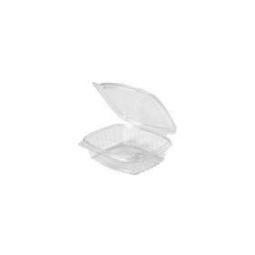 Genpak AD08-CLR Hinged Deli Container 8 Oz, 5.38" x 4.5" x 1.5", Clear, Apet, with Regular Lid (200 per Case)