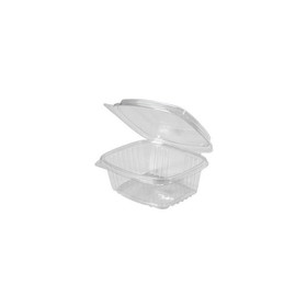 Genpak AD12F-CLR Hinged Deli Container 12 Oz, 5.38" x 4.5" x 2.88", Clear, Apet, with High Dome Lid (200 per Case)