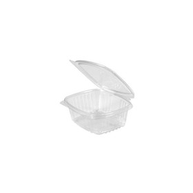 Genpak AD12-CLR Hinged Deli Container 12 Oz, 5.38" x 4.5" x 2.5", Clear, Apet, with Regular Lid (200 per Case)