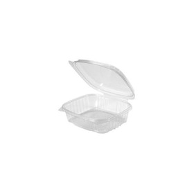 Genpak AD24F-CLR Hinged Deli Container 24 Oz, 7.25" x 6.38" x 2.56", Clear, Apet, with High Dome Lid (200 per Case)
