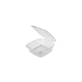 Genpak AD48-CLR Hinged Deli Container 48 Oz, 8" x 8.5" x 2.5", Clear, Apet, with Regular Lid (200 per Case)
