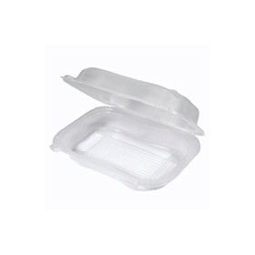 Genpack LLC, CLX205A-CL, Clear Plastic Hinged Container, 9"x7"x3", Vent Clover, 300/Cs, 4/75