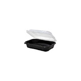 GenPak PV205A, Clear / Black Plastic Hinged Container, PP Vent, 9.13