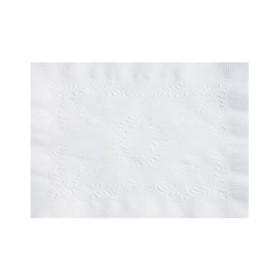 Hoffmaster PM30659 Economy Placemat 10" x 14", White, Paper, Anniversary Embossed, Straight Edge, (1000 per Case)
