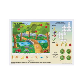Hoffmaster 310693 Fun and Game Kid's Activity Placemat 10" x 14", Paper, 2-Side Print, (1000 per Case)