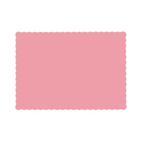 Hoffmaster 310525 Economy Placemat 9-1/2" x 13-1/2", Dusty Rose, Paper, Linen Embossed, Scalloped Edge, (1000 per Case)