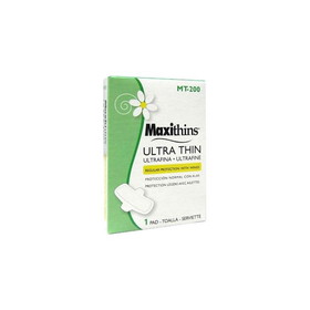 Hospeco MT-200 Maxithins Sanitary Napkin White, Multi-Channel, (200 per Case)