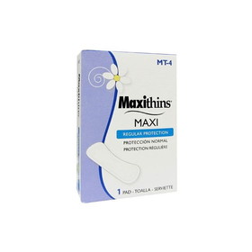 Hospeco MT-4 Maxithins Sanitary Napkin White, Multi-Channel, (250 per Case)