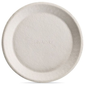 Huhtamaki 10117 SAVADAY Tableware Food Plate 10", Molded Fiber, Recyclable, (500 per Case)