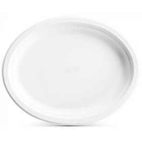 Huhtamaki 21257 Chinet 9-3/4" x 12-1/2", Molded Fiber, Recyclable, Platter, Oval, Large, Sturdy, Tableware Food Platter (500 per Case)