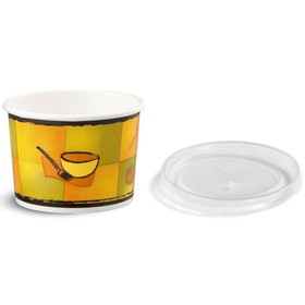 Huhtamaki 70412 Streetside Food Container 12 Oz, Paperboard, Combo Pack, with Plastic Lid (250 per Case)
