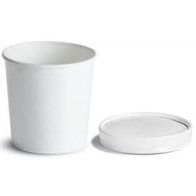 Huhtamaki 71844 Food Container 16 Oz, Paperboard, Tall, Combo Pack, with Vented Paper Lid (250 per Case)
