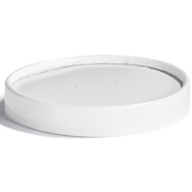 Huhtamaki 71871 Food Container Lid White, Paperboard, Squat, Vented, Lid for 16/32 Oz Food Container (500 per Case)