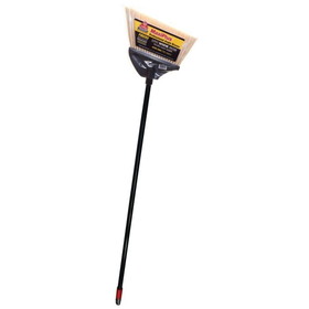 Diversey 91351 O-Cedar, MaxiPlus Broom 14" Sweeping Surface, Black Shroud, 15/16" x 48" Metal Handle with Swivel Hang Cap, Flagged PET Bristle, Solid Block, Professional Angle, Broom (4 per Pack)