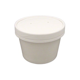 Kari-Out 2341108 White 8oz Eco-friendly Paper Soup, Hot Cold Food Cup with Vented Lid, Bulk 500/CS