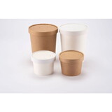 Kari-Out 2341112 White 12oz Eco-friendly Paper Soup, Hot Cold Food Cup with Vented Lid, Bulk 500/CS