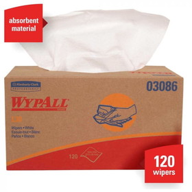 WypAll 03086 L30 10" x 9.8" Sheet, Latex-Free, White, Wiper Towel (1200 Unit per Case - 10/120)
