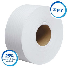 Scott 07304 Essential 3.55" x 750' Sheet, 2-Ply, White, Extra Soft, Jumbo Bathroom Tissue Roll (12 Roll per Case)