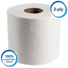 Scott 13217 Essential 4.1" x 4" Sheet, 2-Ply, White, Bathroom Tissue Roll , 80Rolls/CS (506 Sheets/Roll)