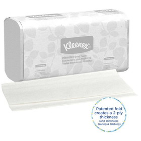 Kleenex 13253 Premiere Folded Towel 7.8" x 12.4" Sheet, 1-Ply, White, (3000 Pack per Case)