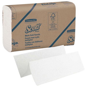 Scott 37490 Essential 9.4" x 8" Sheet, 1-Ply, White, Multi-Fold, Folded Towel (4000 Sheet per Case)