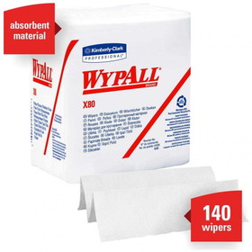 WypAll 41026 X80 Wiper Cloth 12.5" x 12", White, Reusable, Disposable, (200 Unit per Case - 4/50CT)
