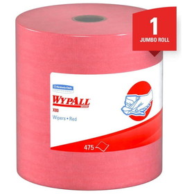 WypAll 41055 X80 Wiper Cloth 12.5" x 13.4", Red, Reusable, Disposable, (475 Sheet per Roll)