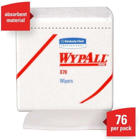 WypAll 41200 X70 Wiper Cloth 12.5" x 12", White, Reusable, Disposable, (912 Unit per Case - 12/76CT)