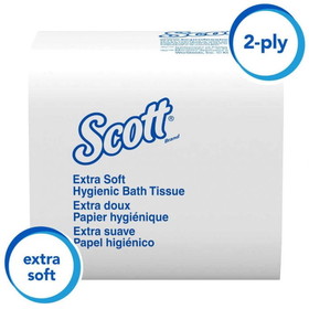 Scott 48280 Control 8.3" x 4.5" Sheet, 2-Ply, White, Hygienic, Bathroom Tissue 250 Interfolded Sheets/Pack, 36 Packs/Case (9000 Sheets Pack per Case)