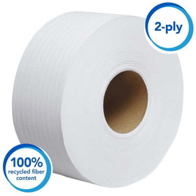 Scott 67805 Essential 3.55" x 1000', Sheet, 2-Ply, White, Jumbo Bathroom Tissue Roll (12 Roll per Case)
