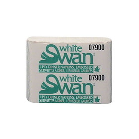 White Swan 07900, Premium 1 Ply Dinner Napkin - 15.8" x 16.8" White, 8-Fold, 3000/CS