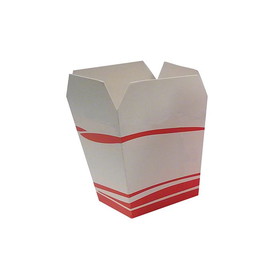 Merit 3820 LABELED CL1 Take Out Box - 2.5" x 2" x 2 7/8", Half Pint Clam Box with Red Stripe Design - 1000/CS