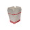 Merit 3821 LABELED CL2 Take Out Box - 3 1/8" x 2.5" x 3 5/8", Pint Clam Box Red Stripe Design - 1000/CS, Price/Case