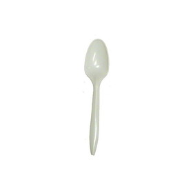 Merit ME-MBPMT-W Medium Weight Polypropylene Cutlery - Teaspoon, White, 2.5GM - Bulk 1000/cs