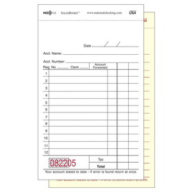 NCCO 1A Carbonless Sales Book Guest Check 3.5" x 5.63", 50 Page per Book, White, Date Column, Small (5000 Check per Case)