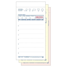 NCCO 3700WP WaitRPad Guest Check 3.5" x 6.75", 50 Page per Book, White, Date Column, 3-Part, Medium (2500/CS)