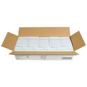 NCCO G4900 Duplicate Carbon-Backed Guest Check 4.25" x 8.25", 50 Page per Book, Green, Date Column, Large (2500/CS)