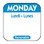 NCC R101R Removable Day of the Week Label 1" x 1", Legend Monday, Square, (1000 Label per Unit), Price/Roll