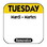 NCC R102R Removable Day of the Week Label 1" x 1", Legend Tuesday, Square, (1000 Label per Unit), Price/Roll
